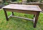 Rustic French Farmhouse Kitchen Dining Table Oak Elm with Drawer