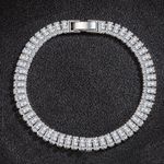 925 Sterling Silver Diamante Crystal Tennis Bracelet Cubic Zirconia Bangle Gifts