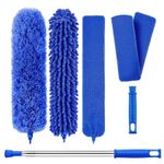Microfiber Extendable Duster Set 100in Handle Bendable Cleaning Accessories 6 Pc