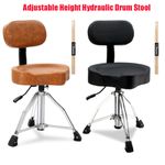 Adjustable Height Hydraulic Drum Stool Seat Saddle With Backrest for Drummers UK