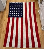 Vintage Bull Dog Bunting 48 Star American Flag 5x8 Sewn Stars WWII Era