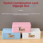 Iron Combination Lock Storage Box Flip Top Solid Color Password Lock Iron Box