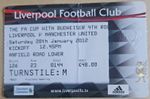 2011/12 FA Cup - Liverpool vs Manchester United Match Ticket Stub 