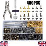 480PCS Set Rivets Double Cap Metal Stud Fixing Tool For Leather Craft Belt Kits+