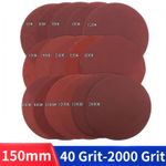 150mm Sanding Discs Hook & Loop 6Inch Orbital Sander Pad 40-2000 Grit Sand Paper