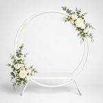 White Double Hoop Cake Display Stand Wedding Floral Arch Retail Display Backdrop