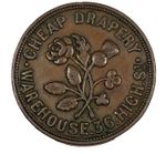 Belfast 19th c. farthing token Robert McKenzie Scotch House cheap drapery W 5545