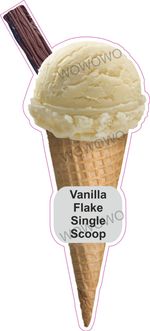 Ice cream van sticker Vanilla Flake Single Scoop Cone waffle trailer decals