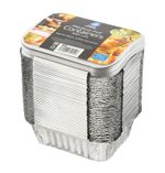 Aluminium Takeaway Food Containers Lids Home Leftover Food Storage 100 Pack