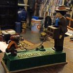 Vintage Repro Cast Mechanical Monkey Organ Grinder Collectable Piggy Bank