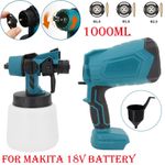 Cordless Electric Spray Gun Fence Wall Paint Airless Sprayer HVLP For Makita 18V