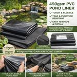 450gsm PVC Pond Liner with 50gsm Underlay Heavy Duty Garden Fish Pond