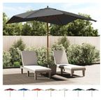 Garden Parasol Patio Umbrella with Wooden Pole Table Outdoor Shade Air Vent 3 m