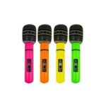 Inflatable Microphone Blow Up Toy Mic Neon Fancy Dress Party Accessory Karaoke.
