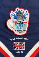 Surrey Seals Unit Badge - 26th World Scout Jamboree - UK Unit 62