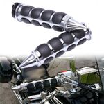 7/8" Chrome Spike Motorcycle Handlebar Hand Grips For Harley Yamaha Suzuki Honda