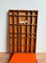 Vintage French Wooden Letterpress Printers Tray Drawer Typecase Wall Display