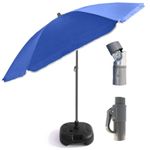 Out There! 240cm (7ft 8in) UV Resistant Adjustable Tilting Parasol with Base