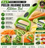 3 in 1 Potato Vegetable Fruit Peeler Julienne Slicer Kitchen Tool UK