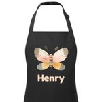 Personalised Any Name Butterfly Waterproof Kids Apron. Craft Bake Cook. Boy Girl