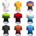 Mens Short Sleeve Cycling Jersey UPF30+ Summer Outlet Quick Dry Road Bike Shirts