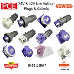16A 24v 42v Plug Socket IP44 IP67 PCE Gewiss Low Voltage Power Connectors Panel
