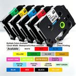 For Brother P-Touch Label Tape Laminated Tze Tape 24mm/18mm/12mm/9mm/6mm