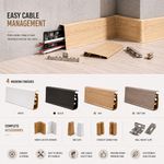 PVC Skirting Board 2.5m Cable Cover 75mm High Line Cezar Style