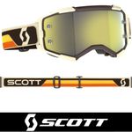 SCOTT MOTOCROSS GOGGLES Scott Fury Dark Brown Beige Gold Chrome Lens MX Goggles