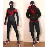 Spiderman Miles Morales Halloween Costume Cosplay Mens Jumpsuit Spandex Bodysuit