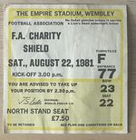 Aston Villa v Tottenham Hotspur Charity Shield Match Ticket 22.08.1981
