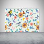 Tulup Kitchen Glass Splashback 100x70 Flowers and birds