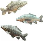 Set Of 3 Carp Fish Handcrafted In English Pewter Badges TSB F42 F35 F36