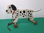 Vintage 20" Applepie Spotty Dalmatian Dog Wooden Pull-a-Long Toy Made in USA A/F