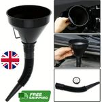 Large Flexible Spout Car Funnel Petrol Diesel Screen Wash Oil Fuel Extendable