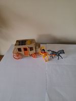 Western  Covered  Coach /Wagon Supply Coach With One Horse And Cowboy.