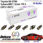 LED Light Bulbs for 2012-2021 Toyota 86 Subaru BRZ White Interior Dome Light Kit
