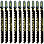 10pcs Jigsaw Blade Set T-Slot Fitting Jig Saw Plastic Wood T144D fit Bosch UK