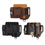 Men Multitool Leather Sheath EDC Pocket Organizer Storage Belt Waist Bag Gift
