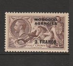 Morocco Agencies French 1924/32 3Frs on 2/6 MM SG 200, even toning