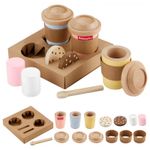 Fisher-Price Wooden Coffee To Go Set Pretend Play Cafe Toy 15 Pcs 3+