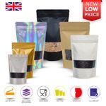 Window Matt Finish Mylar Bag Stand Up Pouches Food Grade Heat Seal Zip Lock