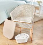 Basket Weave Commode Chair with Padded Seat – Stylish, Discreet & Comfortable