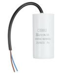 CBB60 Run Capacitor 30uf 450V AC 2 Wires 50/60Hz 92x44.5mm White
