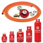 GAS BOTTLE REGULATOR LEVEL INDICATOR 2m ORANGE HOSE POL SCREW IN CALOR PROPANE