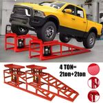 4 ton Hydraulic Car Ramps 2PC Heavy Duty Garage Auto Van Bottle Lift Jack Ramp