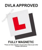 2 x FULL SIZE MAGNETIC LEARNER 'L' PLATES - EASY APPLICATION & REMOVAL