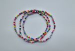 3x Anklet Ladies RANDOM Ankle Bracelet 9.5nch Multicoloured Stretchy Seed Beads