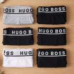 Men's Hugo Boss 3-PACK Boxers Underwear Cotton Classic Fit Solid Black & Multi
