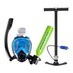 GOYOJO 0.5L Reusable Mini Scuba Tank with Diving Mask, 15-20 Mins Portable Lung